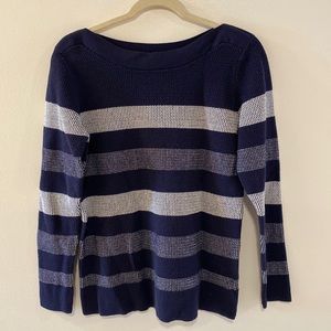 Blue and White Striped Sweater